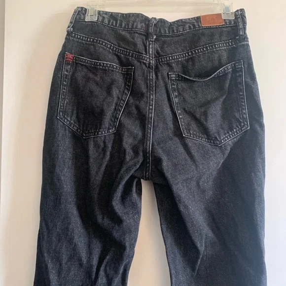 Urban Outfitters BDG Washed Black Denim Slim Straight Distressed Hem Jeans - Picture 4 of 5